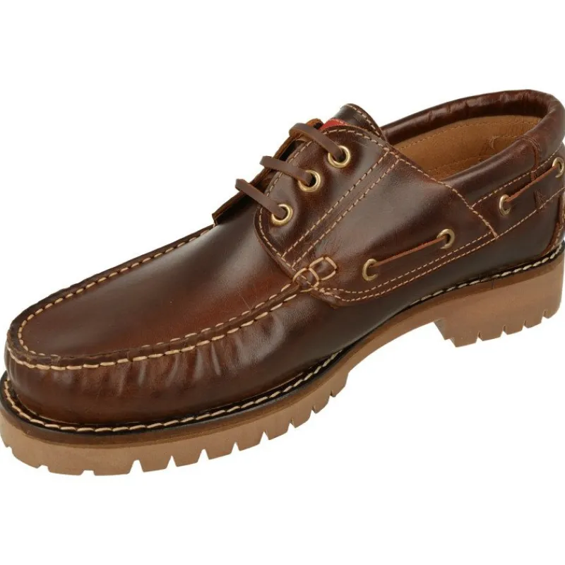 EDWARD'S Zapatos De Vestir|Cordon De Edwards Nautico En Piel Vacuna Con Piso De Goma Contrastada Marron