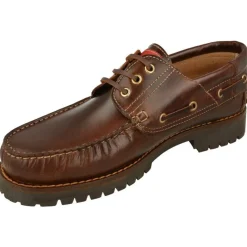 EDWARD'S Zapatos Comodos Para Trabajar|Cordon De Edwards Nautico En Piel Vacuna Con Piso De Goma Lligera Y Flexible Marron