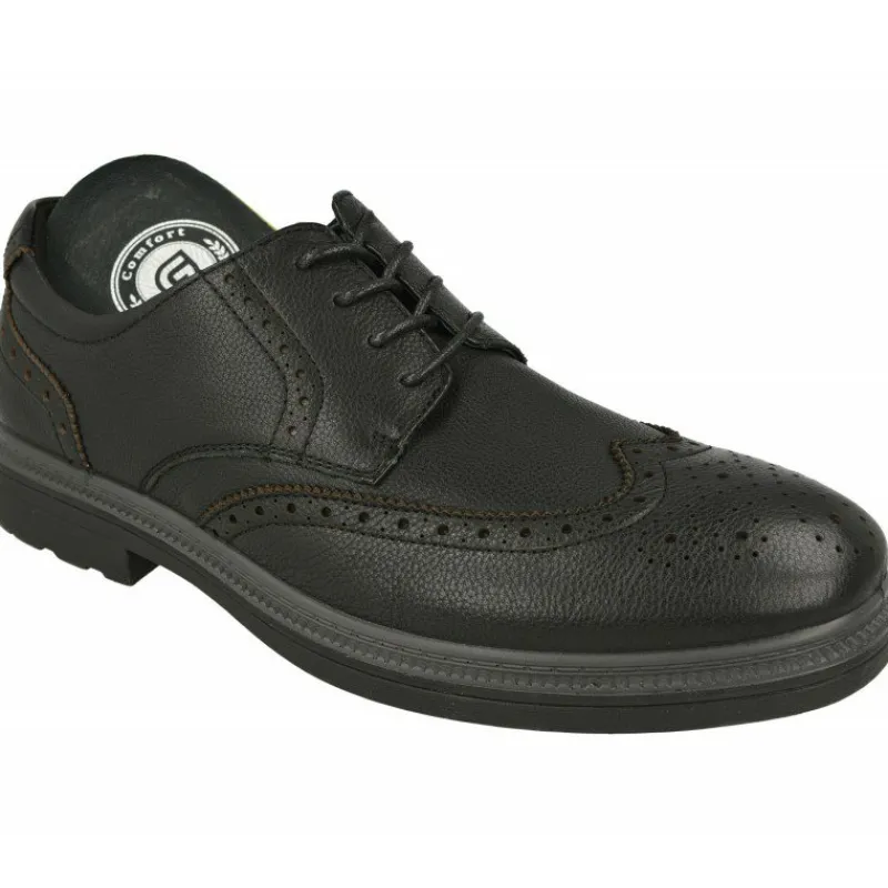 G Comfort Zapatos De Vestir|Cordon De De Pala Vega Con Planta De Descanso Y Goma De Amortiguacion En Ancho Especial Negro