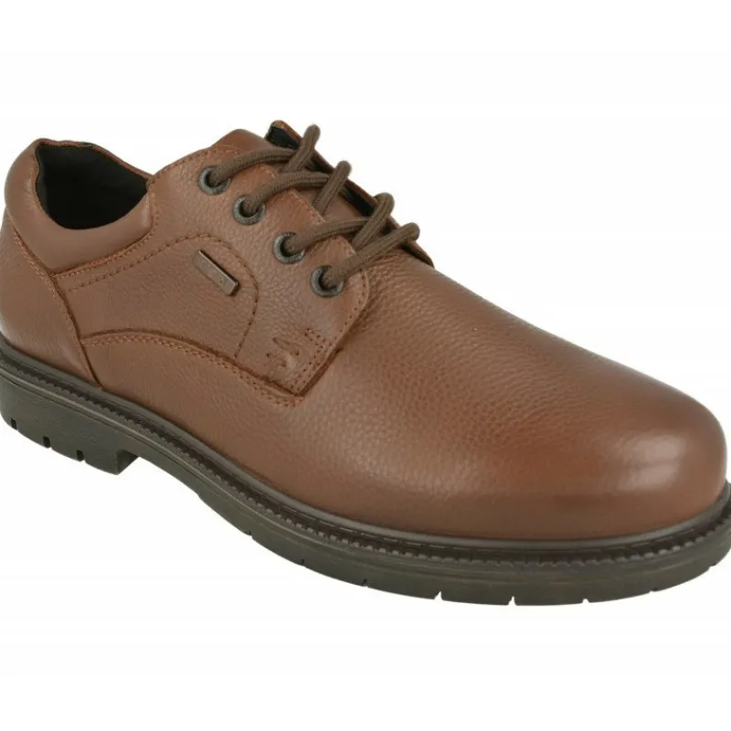 G Comfort Zapatos Comodos Para Trabajar|Cordon De De Pala Lisa En Piel Engrasada Con Membrana Impermeable Y Piso De Caucho Con Planta De Descanso Extraible