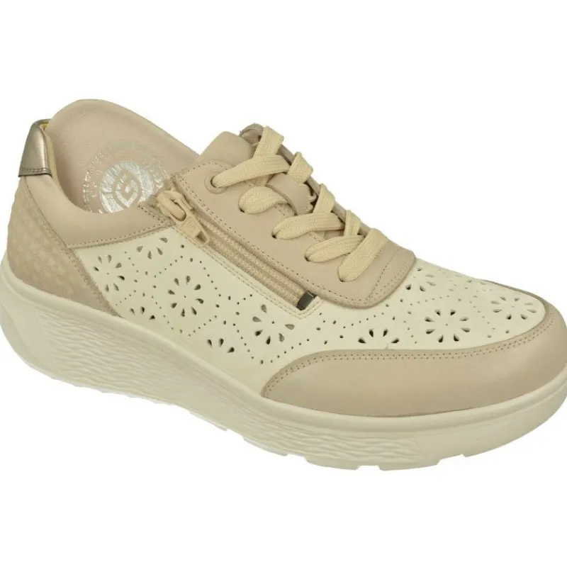 G Comfort Cordones|Cordon De Picado Con Cremallera Lateral Combinado Tonos Con Piso Esponjoso De Gran Amortiguacion. Beige
