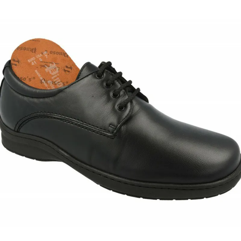 Pinosos Zapatos Comodos Para Trabajar|Cordon De En Pala Lisa Especial Para Pies Diabeticos En Ancho 13 Y Piso De Descanso Negro