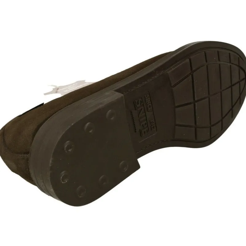 SNIPE Zapatos Comodos Para Trabajar|Cordon De Clasico Pala Lisa En Piel De Serraje Con Piso De Caucho Flexibloe Y Confortable Marron