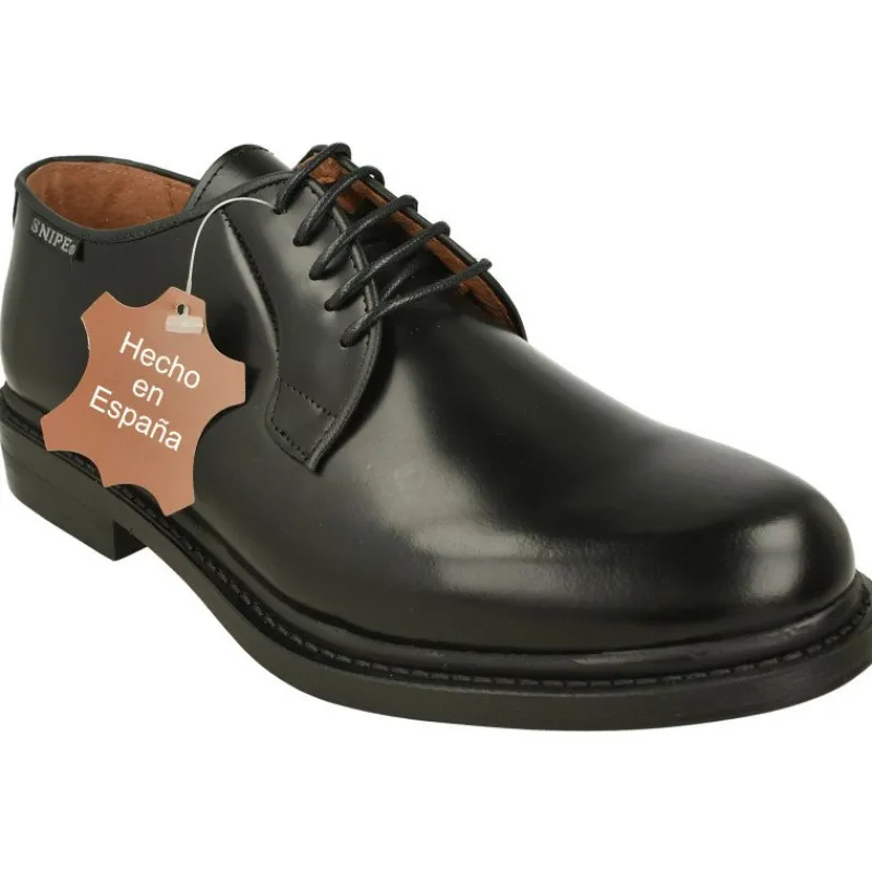 SNIPE Zapatos Comodos Para Trabajar|Cordon De En Pala Lisa Y Piel Vacuna Florentick, Elegante Y Con Piso De Goma De Pisada Confortable Negro