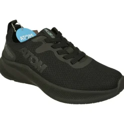Fluchos Deportivos|Cordon Elastico De De Tejido Elastico Y Repele El Agua, Piso Ligero De Poliuretano Y Planta De Descanso Movible Negro