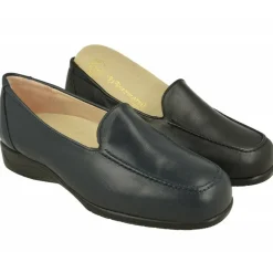 Calzamedi Mocasines|Mocasin De Con Bordon En Pala Y Planta Extraible De Descanso, Piso De Caucho Y Horma De Ancho Especial