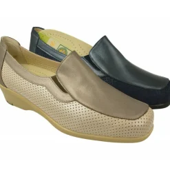 Drucker Calzapedic Mocasines|Mocasin De Drucker Con Elasticos En Pala Y Piel Combinada Tonos Con Planta De Descanso Extraible Y Suela De Amortiguacion
