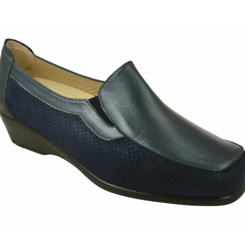 Drucker Calzapedic Mocasines|Mocasin De Drucker Con Elasticos En Pala Y Piel Combinada Tonos Con Planta De Descanso Extraible Y Suela De Amortiguacion