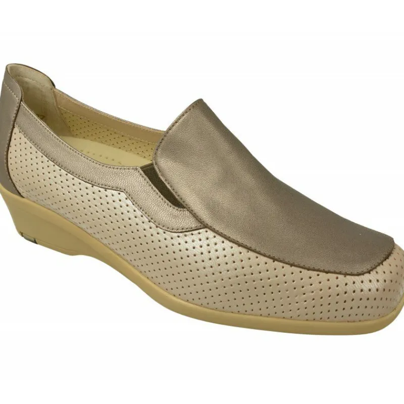 Drucker Calzapedic Mocasines|Mocasin De Drucker Con Elasticos En Pala Y Piel Combinada Tonos Con Planta De Descanso Extraible Y Suela De Amortiguacion