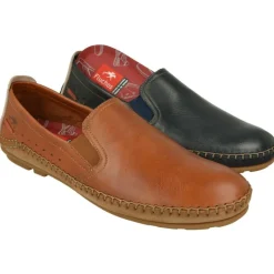 Fluchos Mocasines|Mocasin De En Fabricacion Kiowa Con Pala Lisa Y Cosido Al Corte. Piso De Caucho Conductor Y Planta Extraible.
