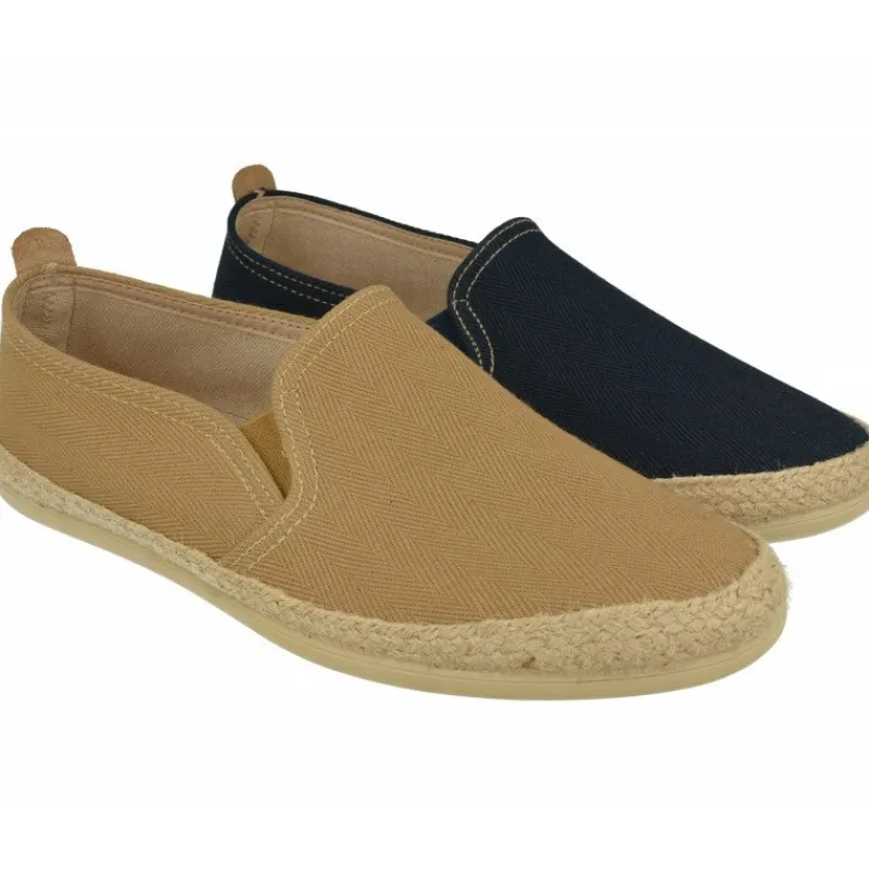 Garzon Zapatillas De Calle|Mocasin De Con Elasticos Lona Algodon Piso Caucho Y Esparto
