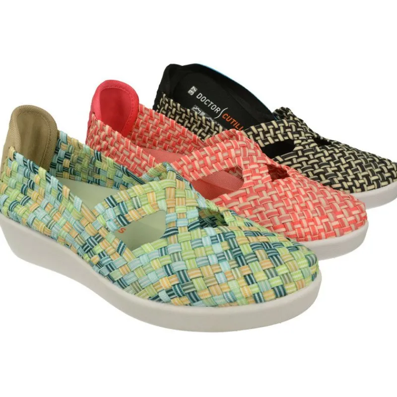 Doctor Cutillas Mocasines|Mocsin Del De Lona Trenzada Elastica Combinada Con Planta De Latex Y Piso Microporoso Ligero Y Flexible