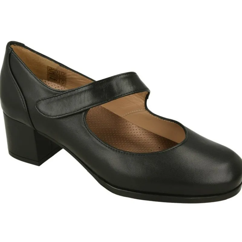 Comfort Class Zapatos Con Pulsera|Pulsera De Confort Class Con Ajuste Por Tira De Velcro. Tacon De Base Ancha Con Planta De Descanso Extraible Y Piso De Goma