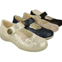 G Comfort Zapatos Con Pulsera|Pulsera De En Piel Grabada Y Picada Con Tira De Velcro Ajustable, Planta De Descanso Movible Y Piso De Poliuretano