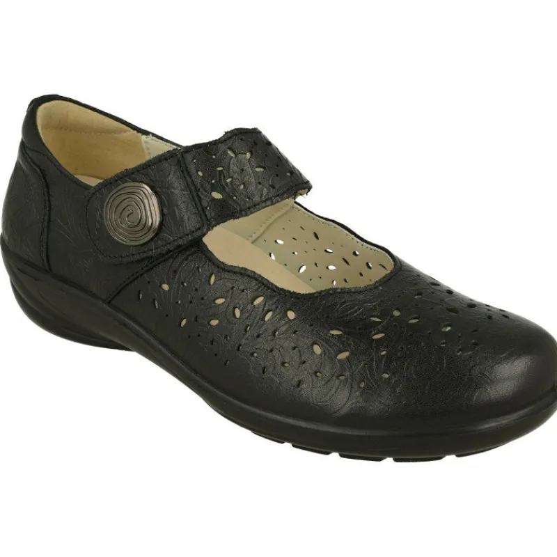 G Comfort Zapatos Con Pulsera|Pulsera De En Piel Grabada Y Picada Con Tira De Velcro Ajustable, Planta De Descanso Movible Y Piso De Poliuretano