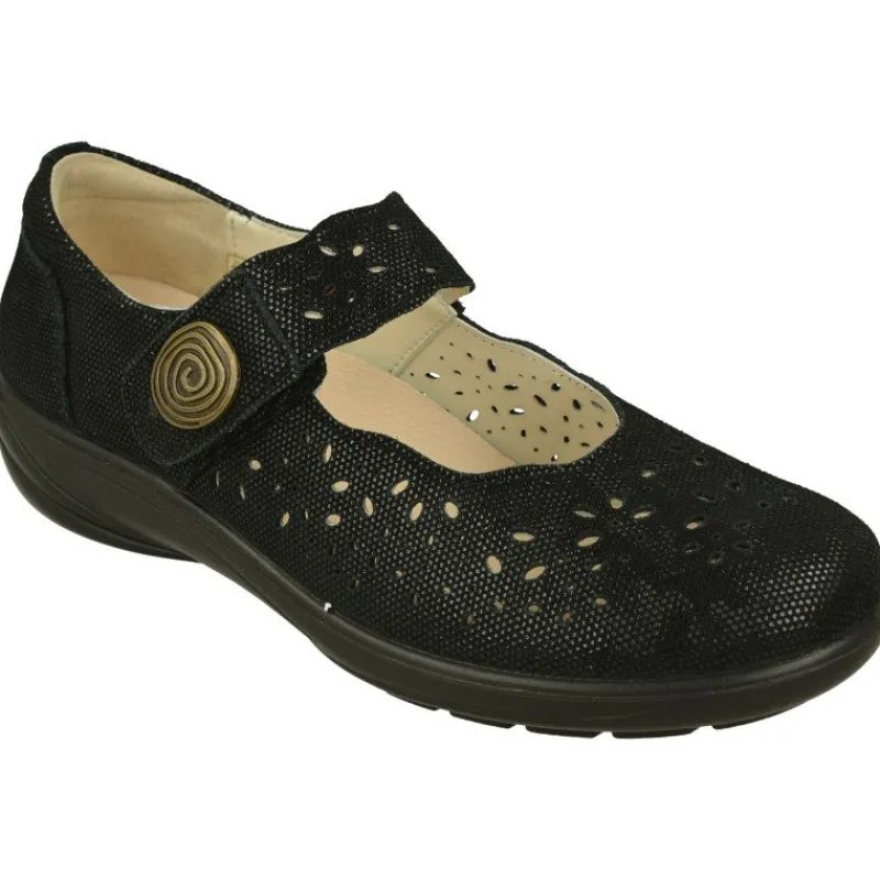 G Comfort Zapatos Con Pulsera|Pulsera De En Piel Grabada Y Picada Con Tira De Velcro Ajustable, Planta De Descanso Movible Y Piso De Poliuretano