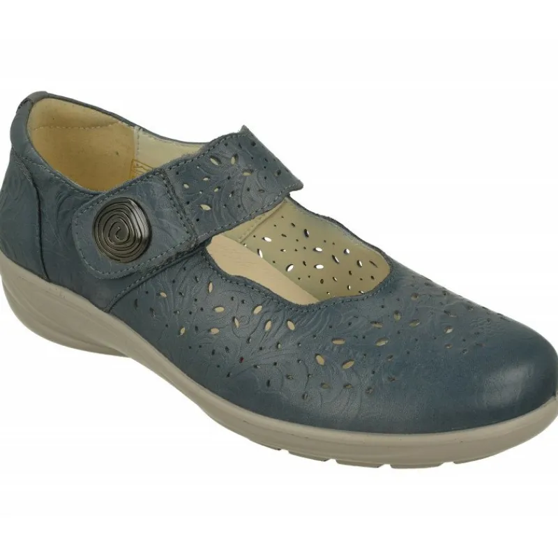 G Comfort Zapatos Con Pulsera|Pulsera De En Piel Grabada Y Picada Con Tira De Velcro Ajustable, Planta De Descanso Movible Y Piso De Poliuretano