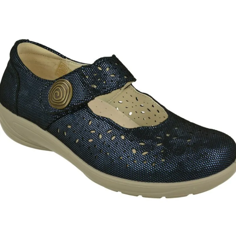 G Comfort Zapatos Con Pulsera|Pulsera De En Piel Grabada Y Picada Con Tira De Velcro Ajustable, Planta De Descanso Movible Y Piso De Poliuretano
