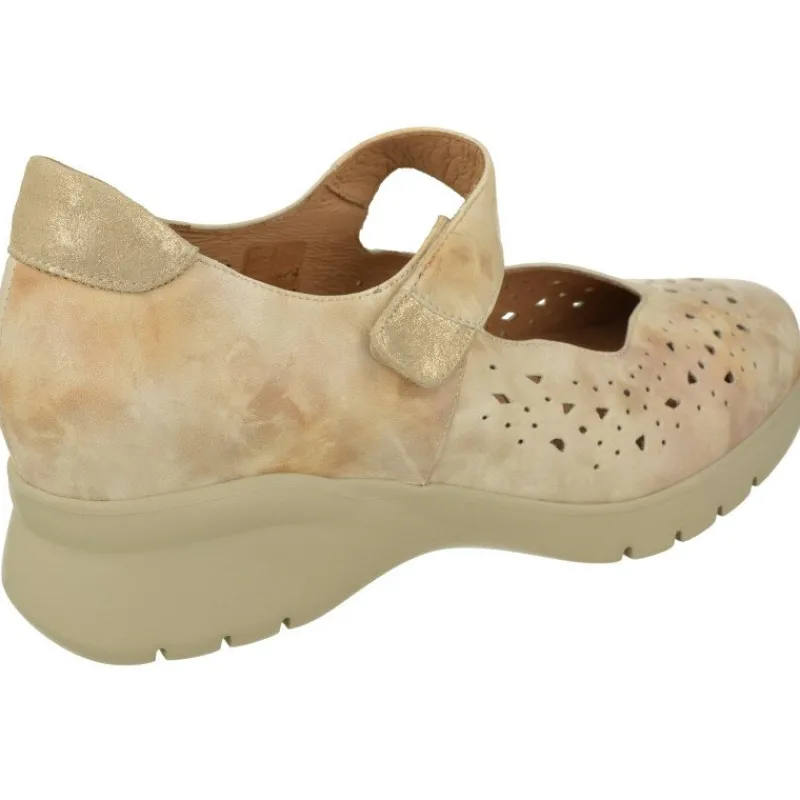 PieSanto Zapatos Con Pulsera|Pulsera De Con Tira De Velcro En Piel Picada Aguas Con Piso Aligerado Y Amortiguado De Poliuretano Y Planta Extra Beige