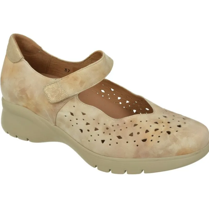 PieSanto Zapatos Con Pulsera|Pulsera De Con Tira De Velcro En Piel Picada Aguas Con Piso Aligerado Y Amortiguado De Poliuretano Y Planta Extra Beige