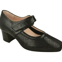 RIKO Zapatos Con Pulsera|Pulsera De Rico Con Ajuste De Velcro Y Pala Elastica. Planta De Descanso Extraible Y Tacon Forrado De Base Ancha