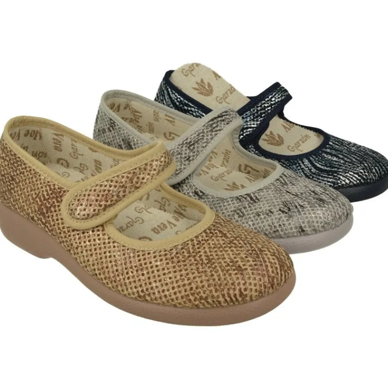 Garzon Zapatillas De Calle|Pulsera Zapatilla De De Lona Estampada, Tira De Velcro Ajustable Y Forro Antibacteriano. Piso De Caucho Confortable