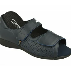 Calzamedi Zapatos Sanitarios|Puntera Abierta De Con Doble Ajuste De Velcro En Horma De Ancho Especial Para Plantillas Marino