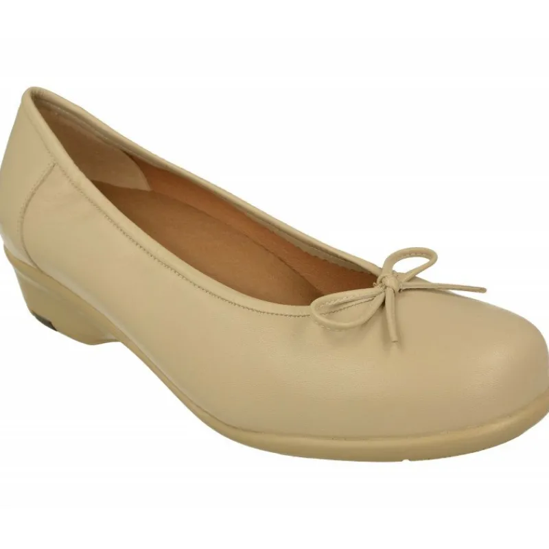 Calzamedi Zapatos Salon|Salon De En Piel Lisa Con Lazo Y Goma Elastica Ajustable Al Hueco, Planta Anatomica Extraible, Horma Muy Ancha Y Piso
