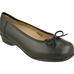 Calzamedi Zapatos Salon|Salon De En Piel Lisa Con Lazo Y Goma Elastica Ajustable Al Hueco, Planta Anatomica Extraible, Horma Muy Ancha Y Piso