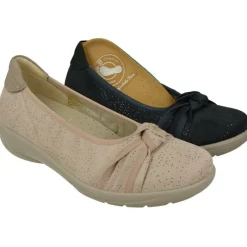 G Comfort Zapatos Salon|Salon De En Piel Nobuck Con Nudo En Escote, Piso De Caucho Y Planta Anatomica Extraible