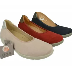 G Comfort Zapatos Salon|Salon De G Confort En Piel Antelina Liso Con Hueco Elastico Y Piso De Poliuretano Con Planta De Descanso Extraible