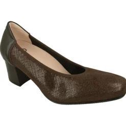 RIKO Zapatos Salon|Salon De Rico En Pala Lisa Y Piel Grabada Elastica, Escote Redondo Con Elastico Al Hueco Y Tacon Forrada De 5 Cm