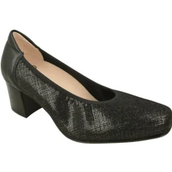 RIKO Zapatos Salon|Salon De Rico En Pala Lisa Y Piel Grabada Elastica, Escote Redondo Con Elastico Al Hueco Y Tacon Forrada De 5 Cm
