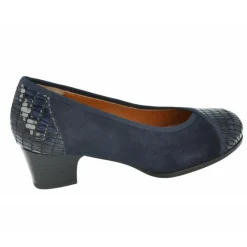 Comfort Class Zapatos Salon|Salon De Tacon Combinado En Ante Y Charol Con Planta Anatomica Movible Y Tacon De 3,5Cm