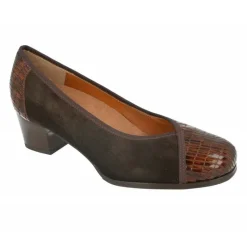 Comfort Class Zapatos Salon|Salon De Tacon Combinado En Ante Y Charol Con Planta Anatomica Movible Y Tacon De 3,5Cm