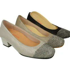 Doctor Cutillas Zapatos Salon|Salon De Tacon De Puntera Recta Con Pedreria Y Tejido Elastico Adaptable Con Planta Movible