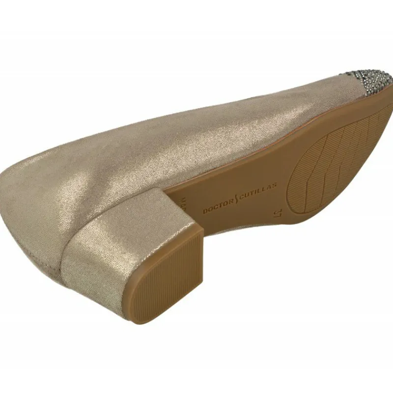 Doctor Cutillas Zapatos Salon|Salon De Tacon De Puntera Recta Con Pedreria Y Tejido Elastico Adaptable Con Planta Movible