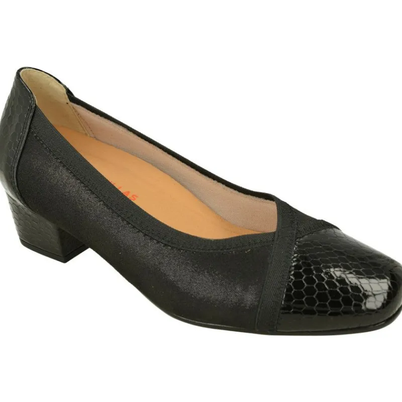 Doctor Cutillas Zapatos Salon|Salon Del De Puntera Recta Y Talon En Coco Charol Y Piel Elastica Adaptable Con Planta De Descanso Extraible
