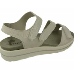 Alviflex Sandalias|Sandalia De De Tiras Cruzadas Con Velcro Ajustable. Planta Anatomica De Gran Descanso Extraible Y Piso De Poliuretano M Plata