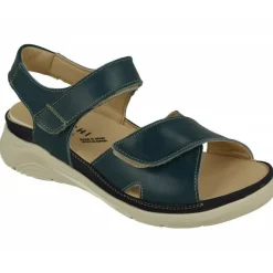Baerchi Sandalias|Sandalia De Con Doble Tira De Velcro Ajustable En Piel Vacuna, Planta Anatomica Extraible Y Piso De Poliuretano