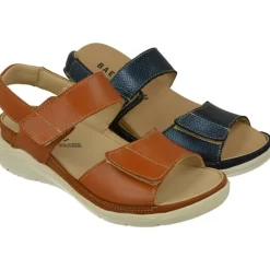 Baerchi Sandalias|Sandalia De Con Doble Tira De Velcro Ajustable En Piel Vacuna Y Piso De Poliuretano Con Planta Extraible