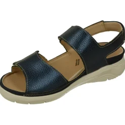 Baerchi Sandalias|Sandalia De Con Doble Tira De Velcro Ajustable En Piel Vacuna Y Piso De Poliuretano Con Planta Extraible