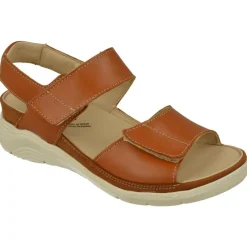 Baerchi Sandalias|Sandalia De Con Doble Tira De Velcro Ajustable En Piel Vacuna Y Piso De Poliuretano Con Planta Extraible