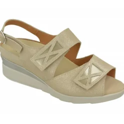 Calzamedi Sandalias|Sandalia De Con Doble Tira De Velcro Ajustable, Piel Brillos Y Planta Anatomica Con Cazoleta Para Plantillas
