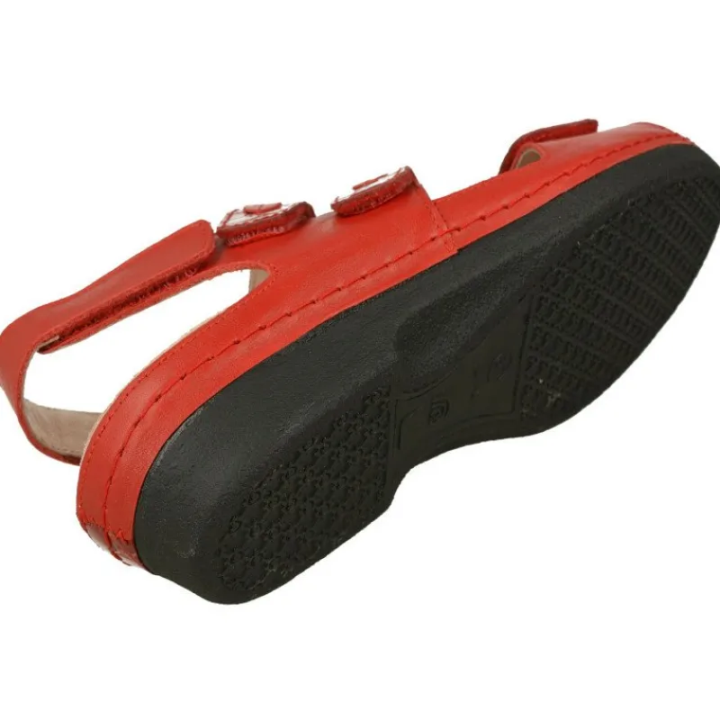 Comfort Class Sandalias|Sandalia De (Essential)Ajuste Por Velcro En Piel Coco Charol Grabado, Planta Anatomica Extraible.