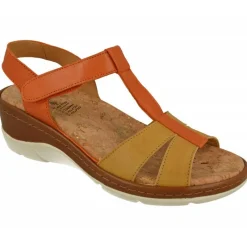 Comfort Class Sandalias|Sandalia De De Tiras Cruzadas Combinadas, Planta Anatomica Extraible Y Cuna De Poliuretano Forrada Cuero