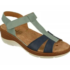 Comfort Class Sandalias|Sandalia De De Tiras Cruzadas Combinadas, Planta Anatomica Extraible Y Cuna De Poliuretano Forrada Cuero