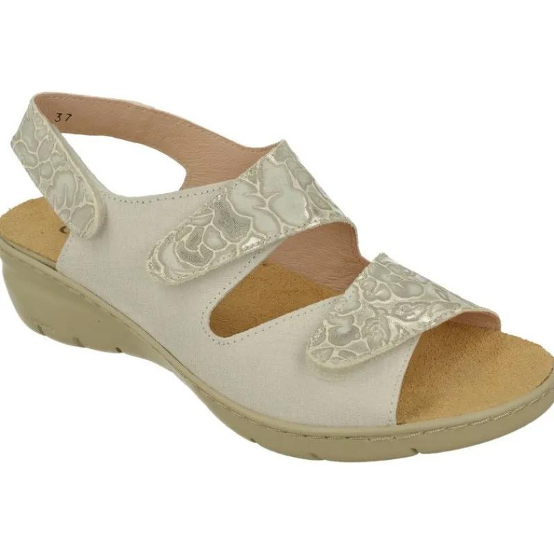 Comfort Class Sandalias|Sandalia De De Triple Velcro Ajsutable Combinada Piel Grabada Y Planta Anatomica Descanso Con Piso Aligerado