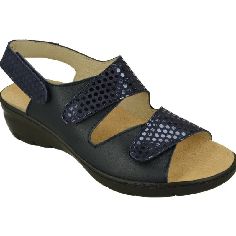 Comfort Class Sandalias|Sandalia De De Triple Velcro Ajsutable Combinada Piel Grabada Y Planta Anatomica Descanso Con Piso Aligerado