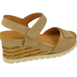 Comfort Class Sandalias|Sandalia De En Piel Serraje Con Doble Tira Ajustable De Velcro Y Cuna Alta Forrada En Tejido. Planta De Descanso E